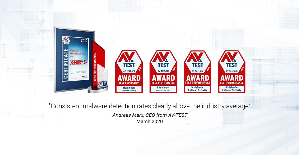 ၂၀၂၀ နှစ်ဝက်ကာလတိုင် AV-Test ရလဒ်များတွင် အဆင့် #၁ နေရာ၌ ရပ်တည်နေသော Bitdefender